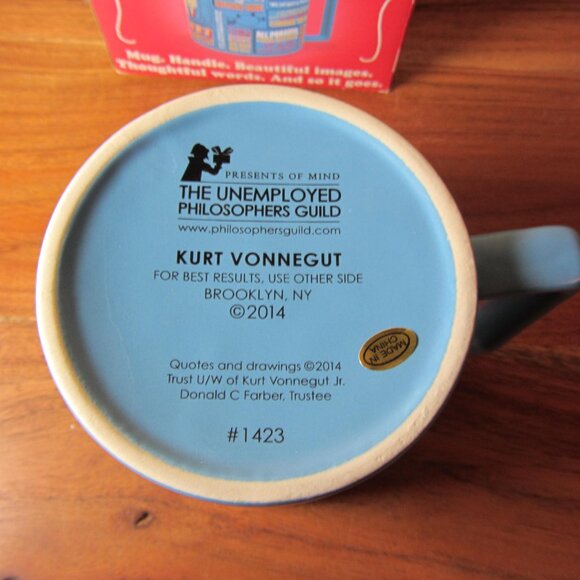 kurt vonnegut mug NIB discontinued 2014 unemployed philosophers guild (W5381) - Picture 7 of 13